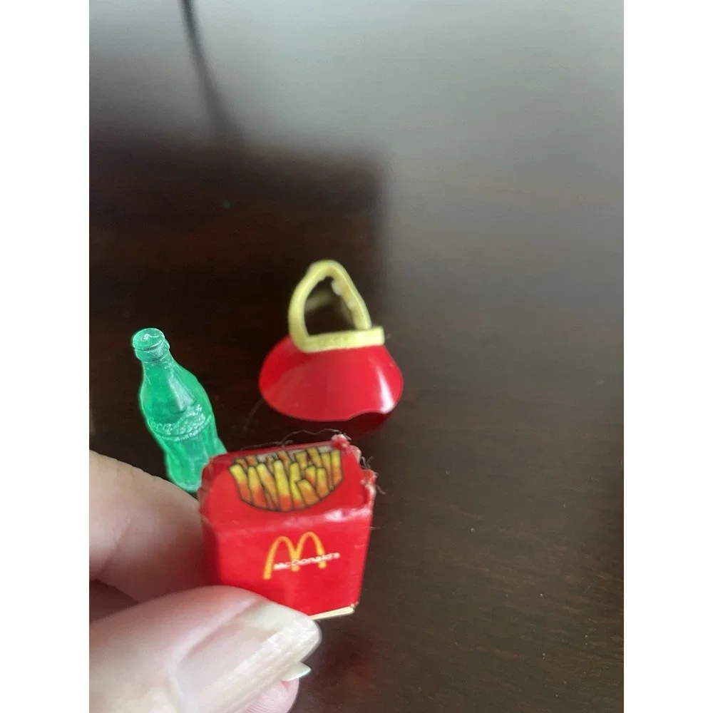 Vintage 4 Pc Barbie Doll McDonalds Miniature‎ Visor Fries Coca Cola Big Mac
